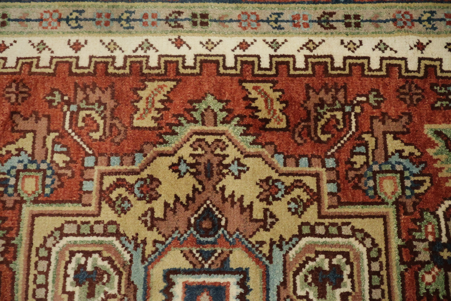 Traditional Red and Navy Heriz Serapi Oriental Area Rug 8x10