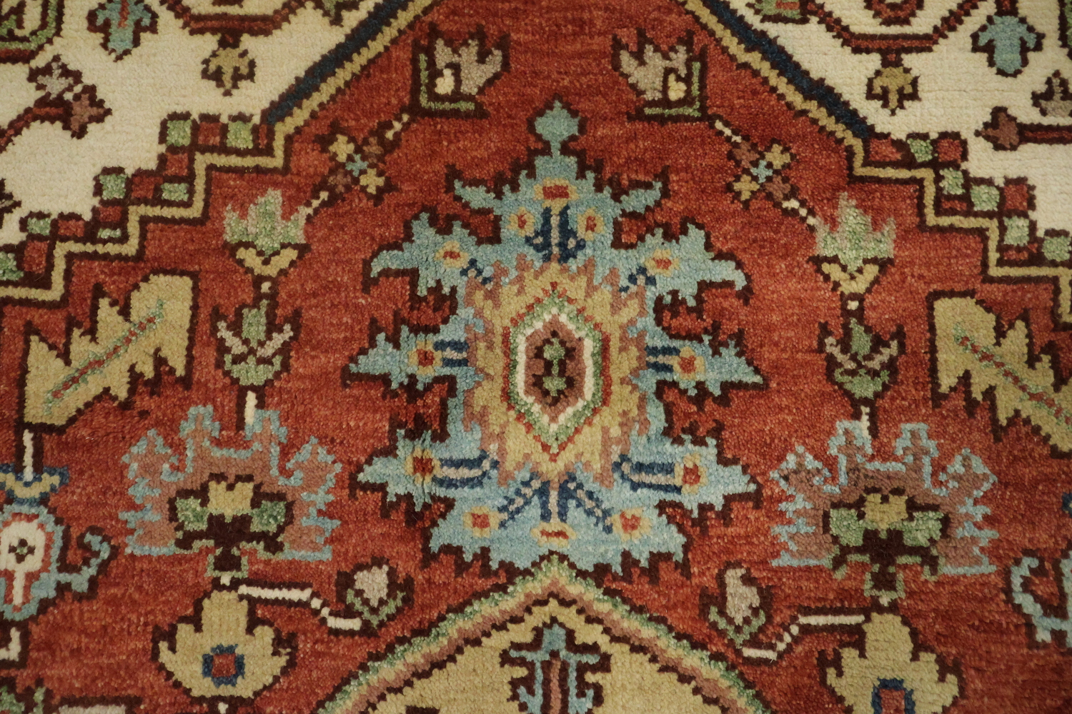 Traditional Red and Navy Heriz Serapi Oriental Area Rug 8x10