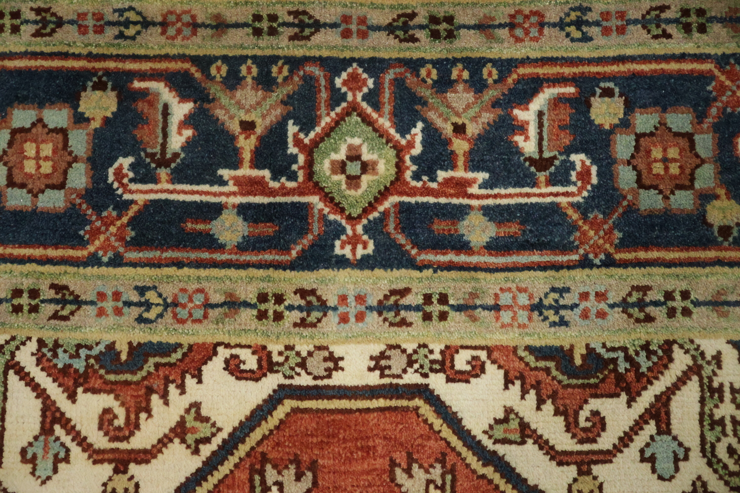 Traditional Red and Navy Heriz Serapi Oriental Area Rug 8x10