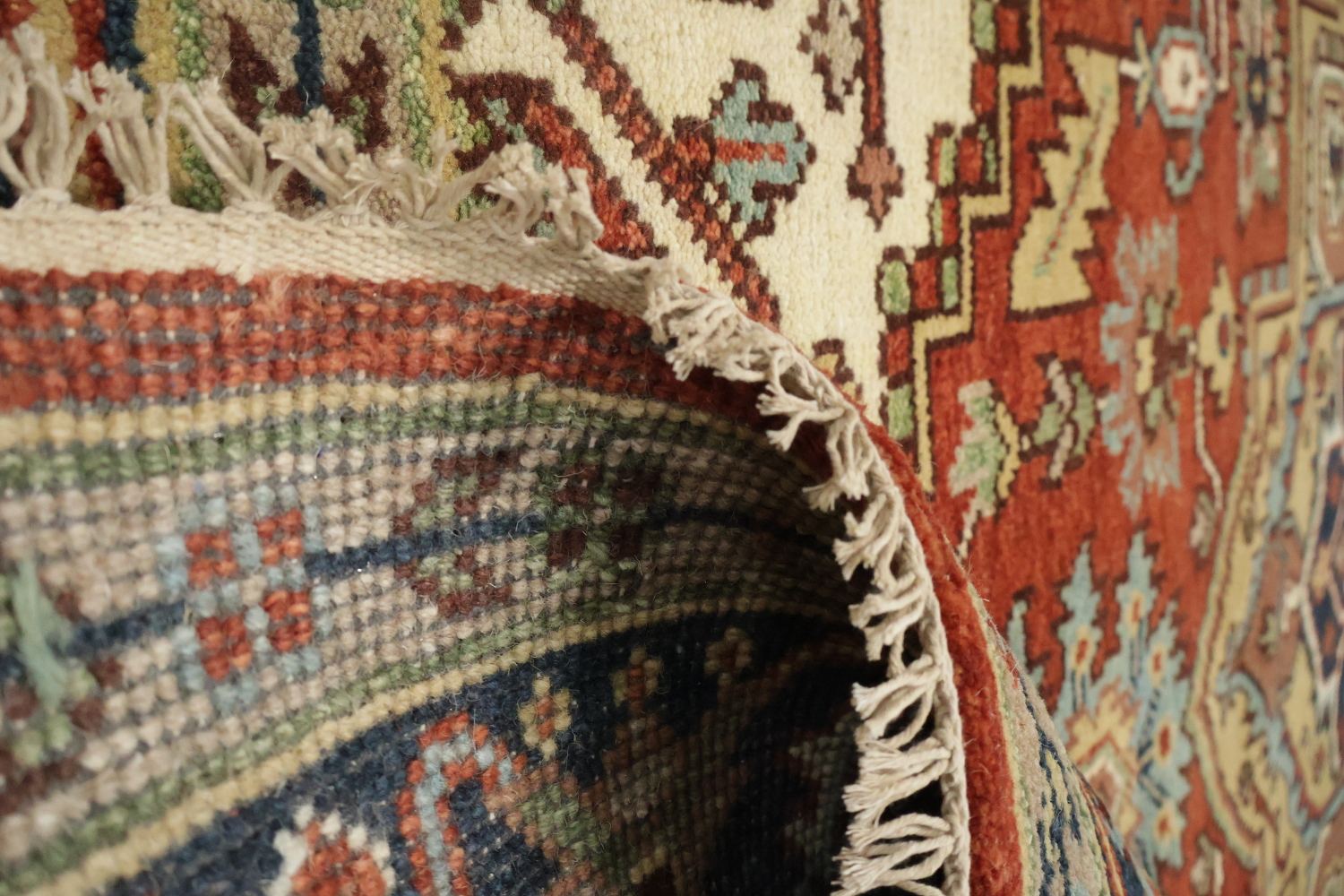 Traditional Red and Navy Heriz Serapi Oriental Area Rug 8x10