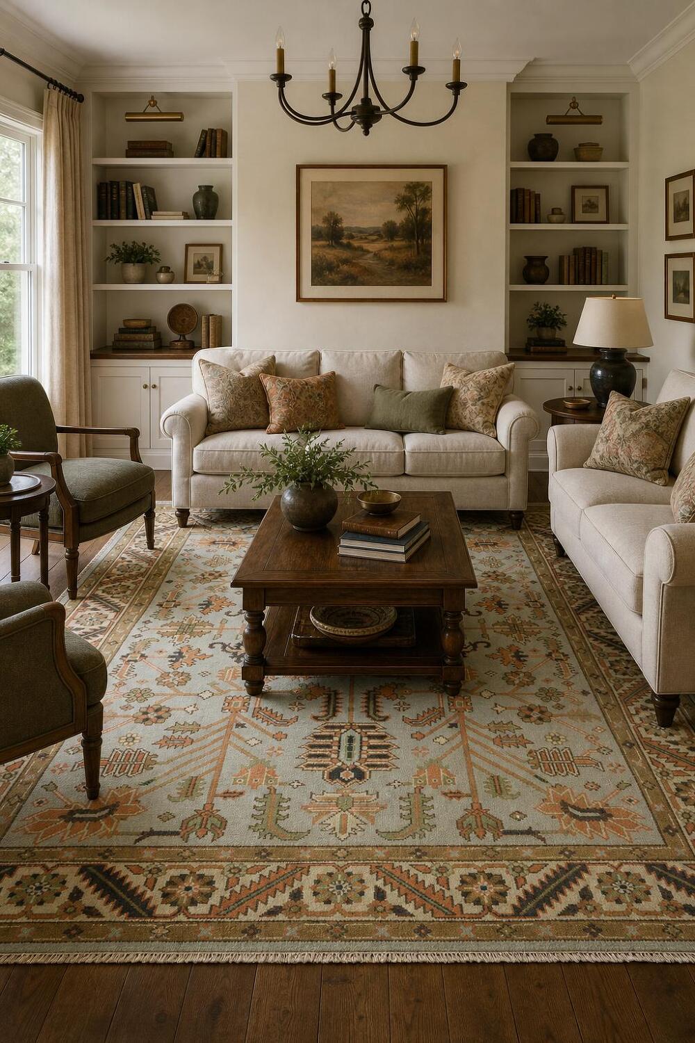 Luxurious Traditional Light Blue Ziegler Area Rug 8x10 ft