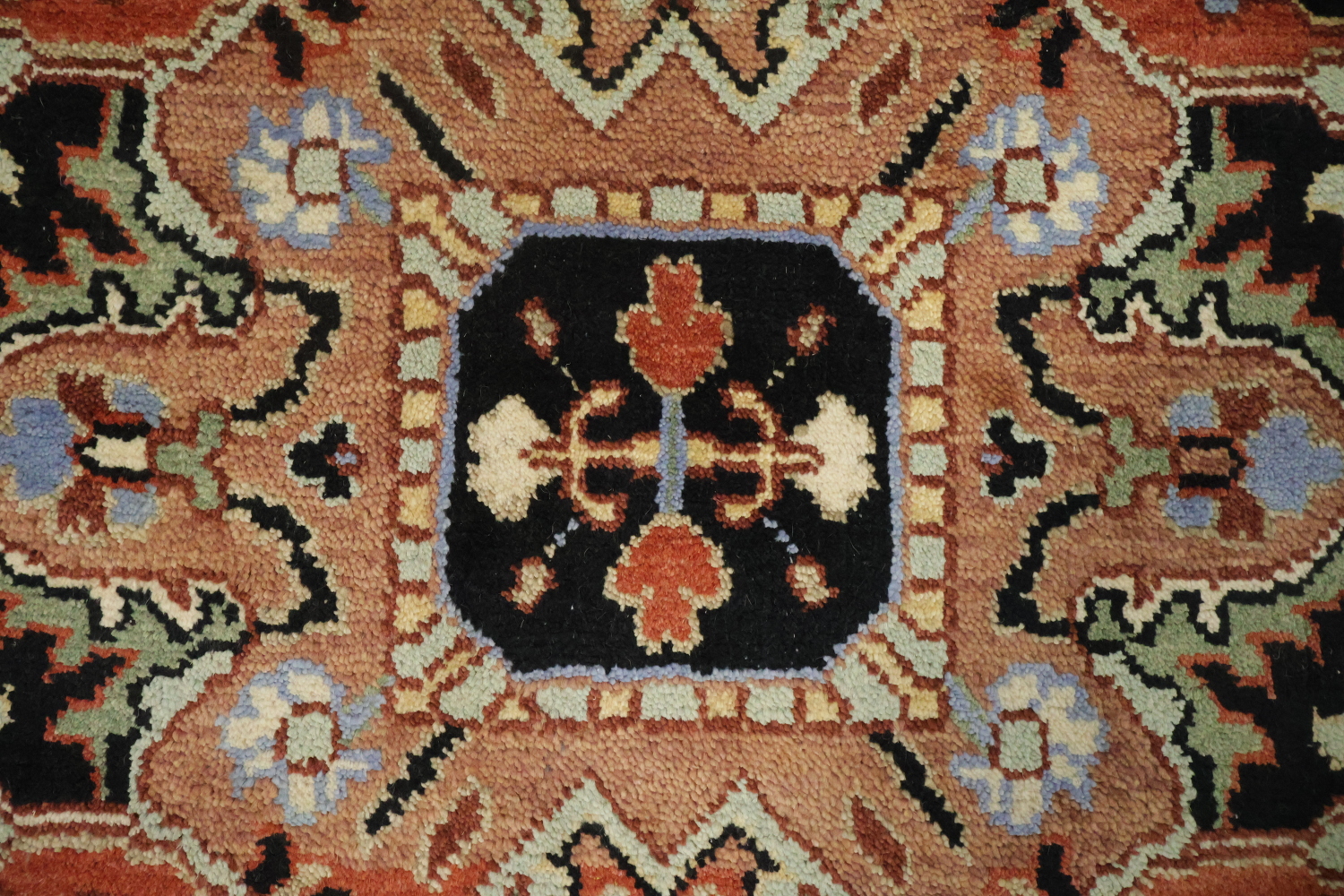 9'x12' Luxurious Rust and Green Oriental Rug with Elaborate Geometric