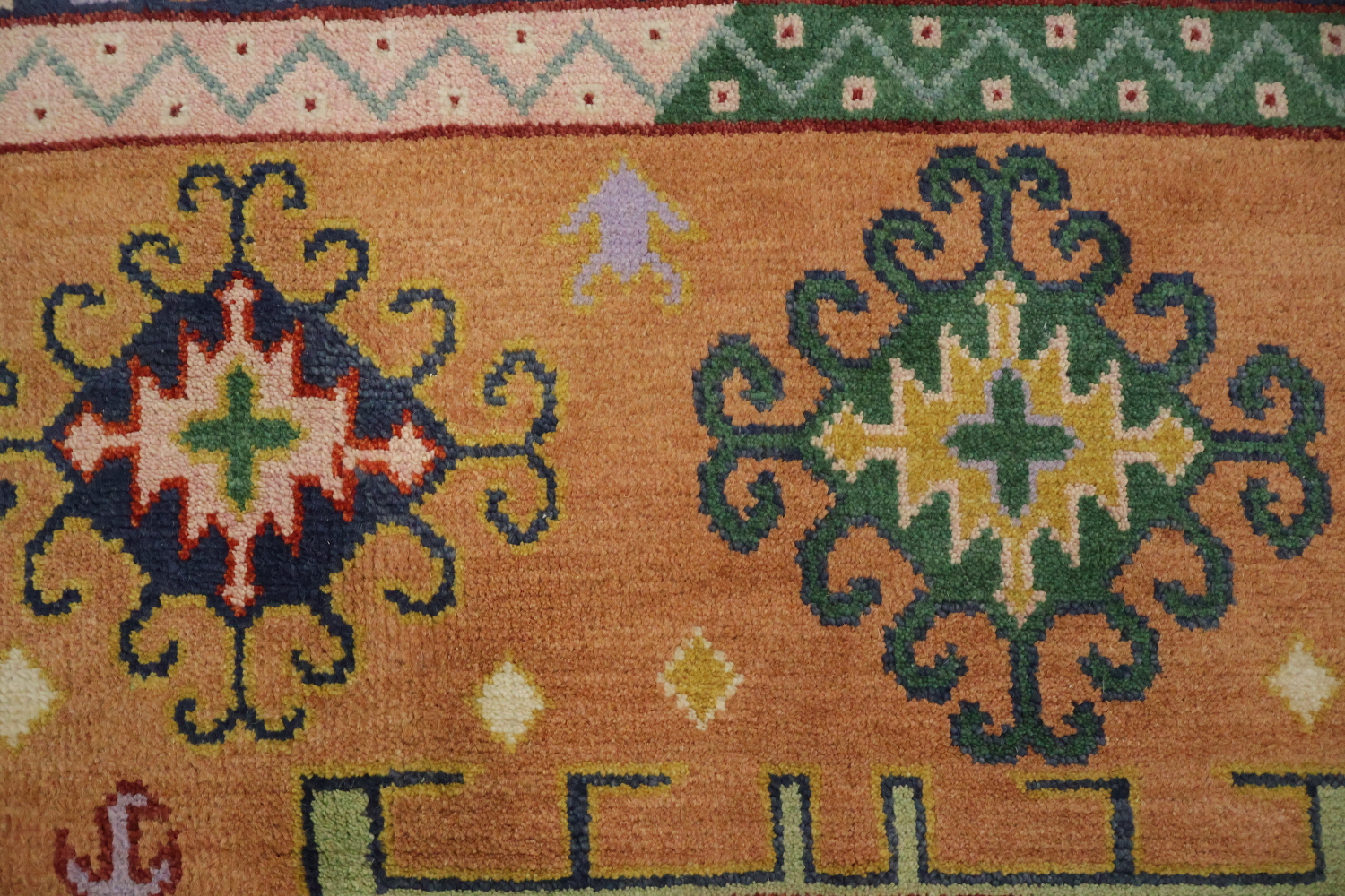 Eclectic Patchwork Style Rug in Warm Hues and Unique Motifs 9'x12'