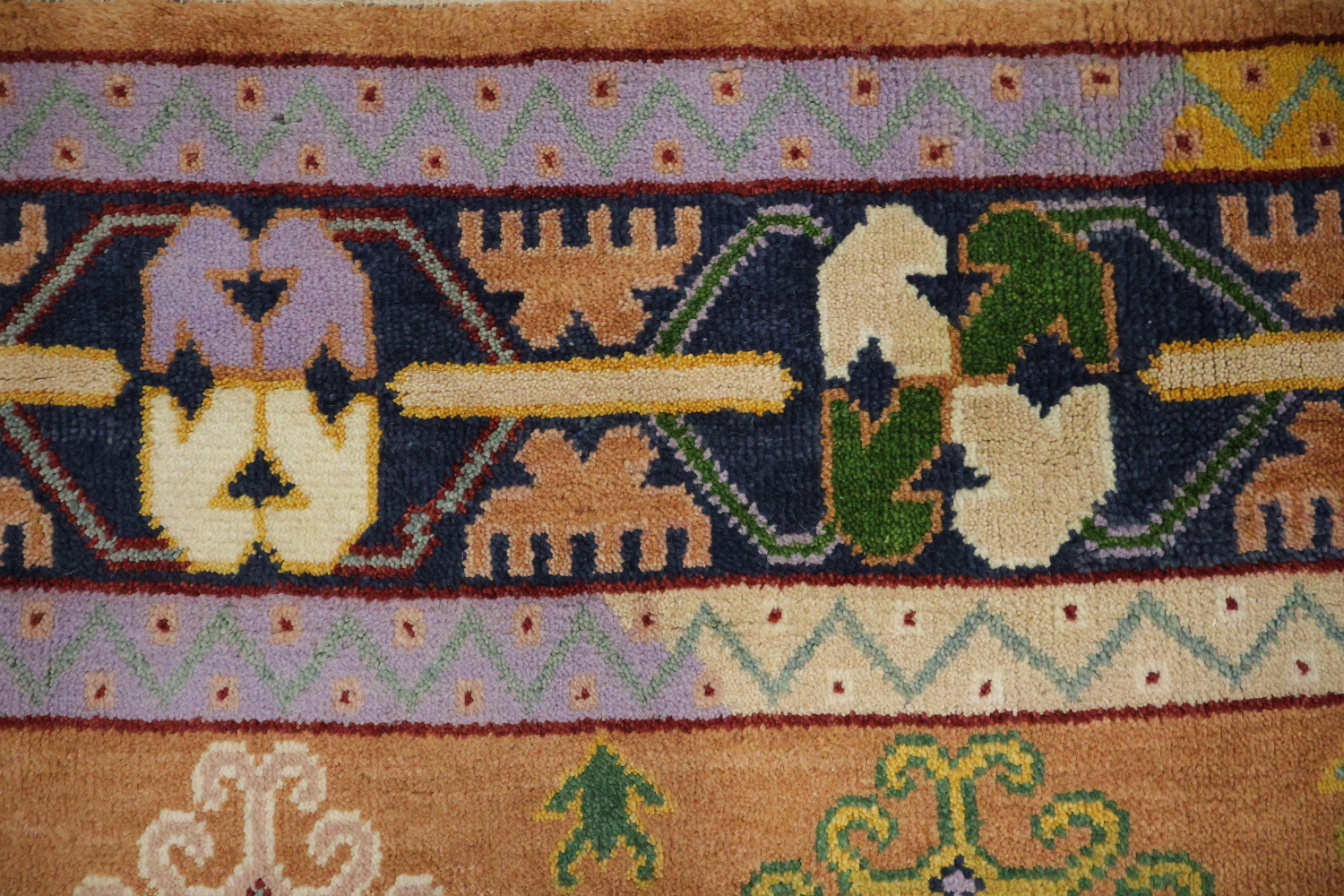 Eclectic Patchwork Style Rug in Warm Hues and Unique Motifs 9'x12'