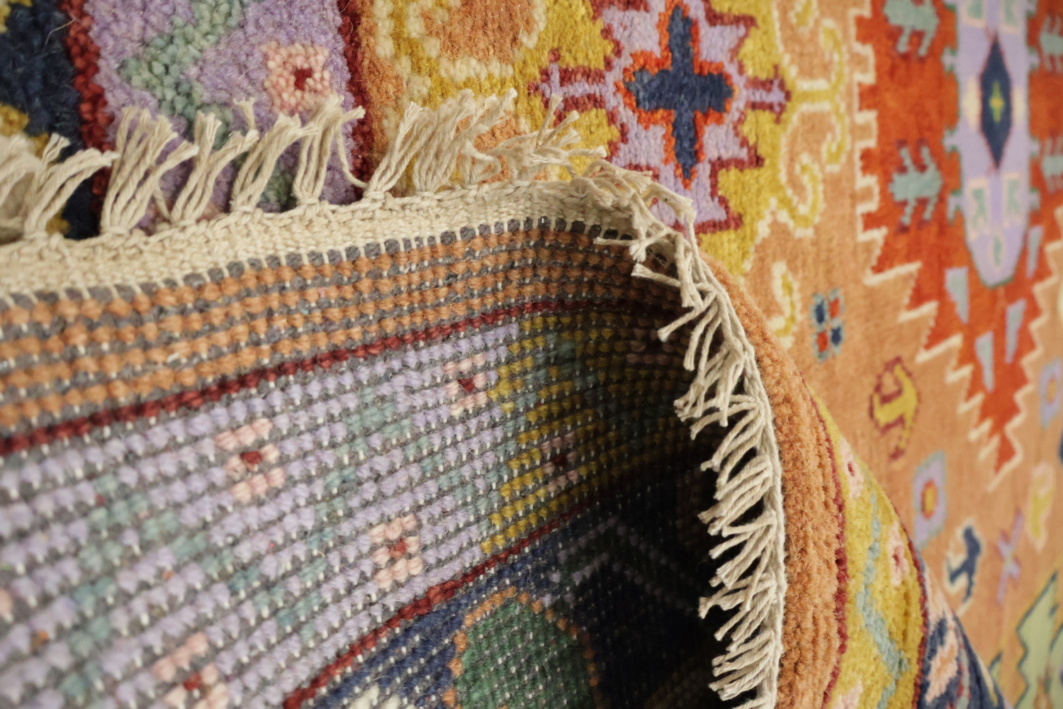 Eclectic Patchwork Style Rug in Warm Hues and Unique Motifs 9'x12'