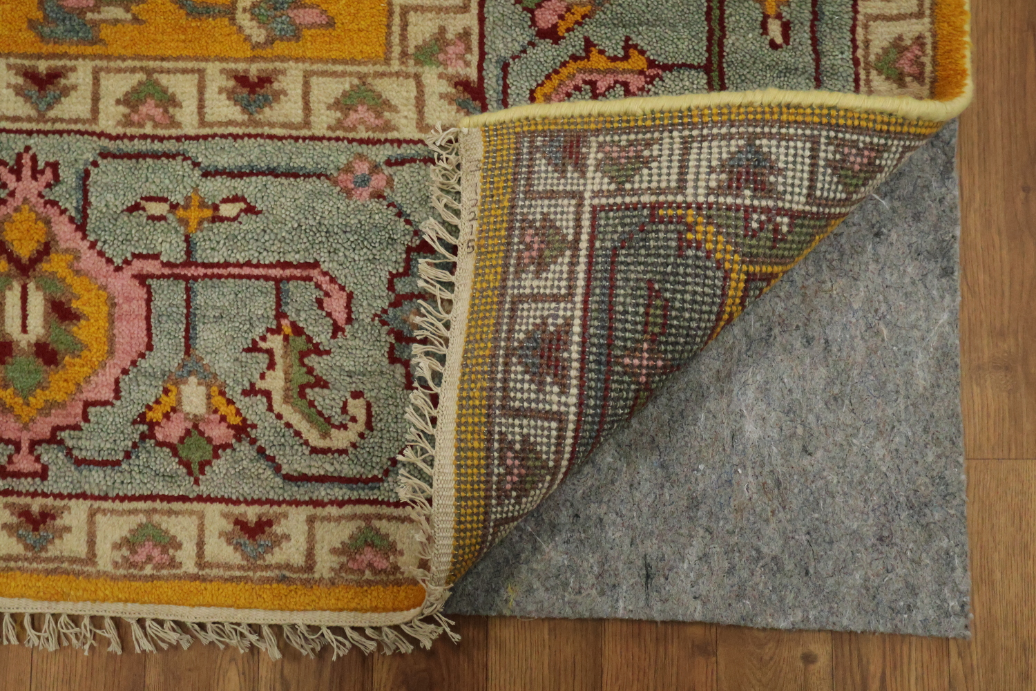 Rich Yellow Turkish-Style Rug Features Elegant Floral Patterns 9x12