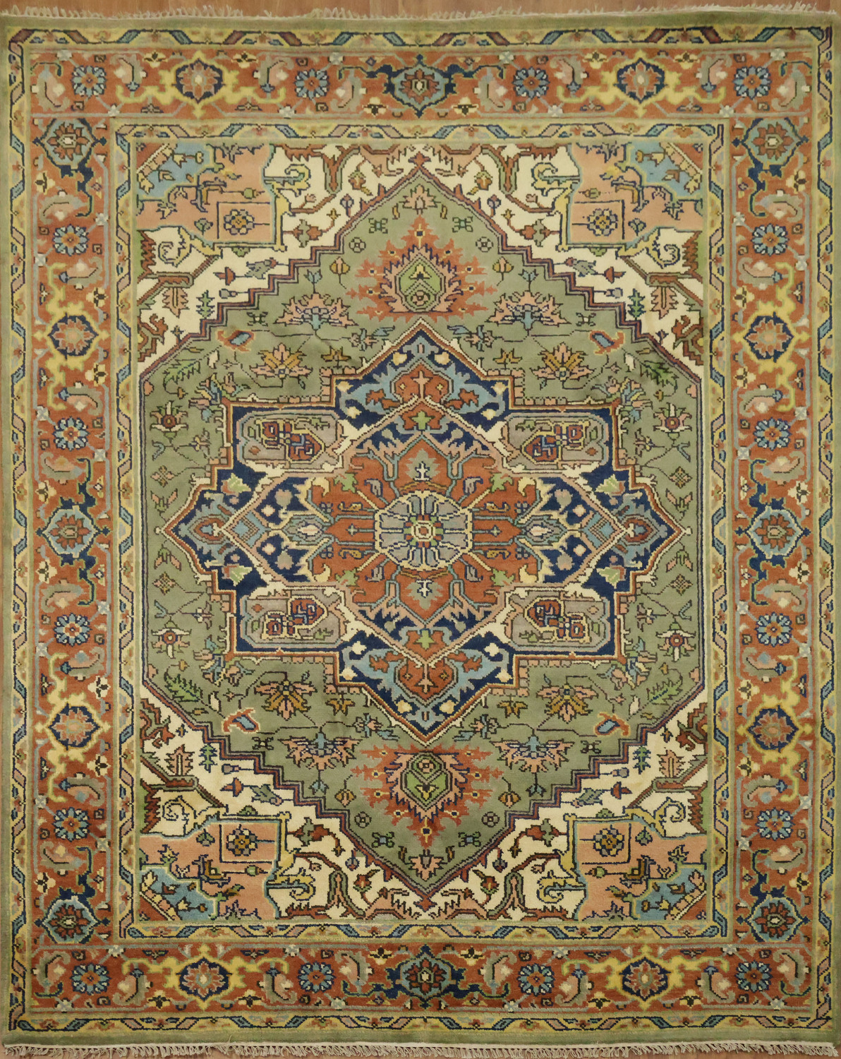 Traditional Green Heriz Serapi Oriental Area Rug 8x10 ft