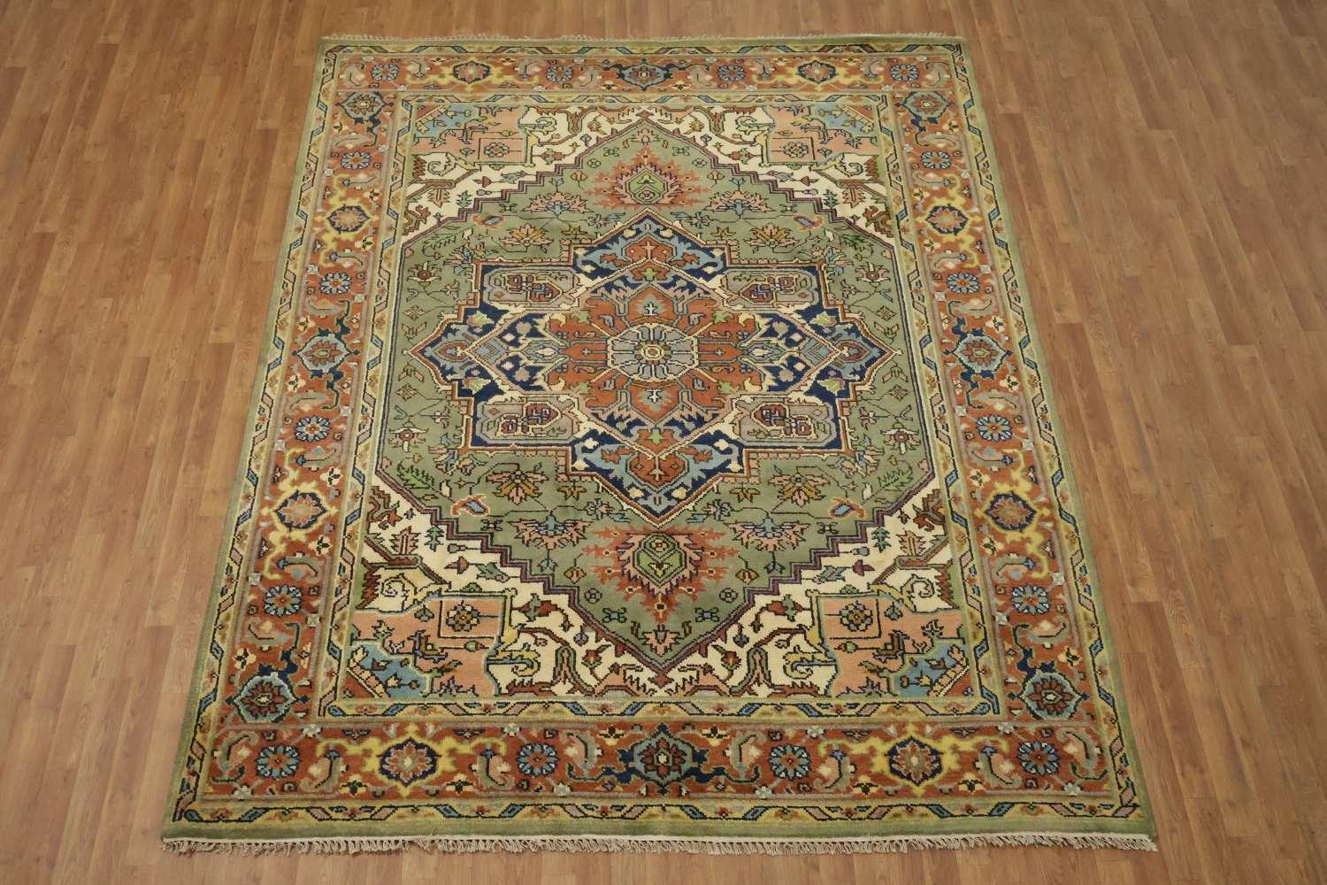 Traditional Green Heriz Serapi Oriental Area Rug 8x10 ft