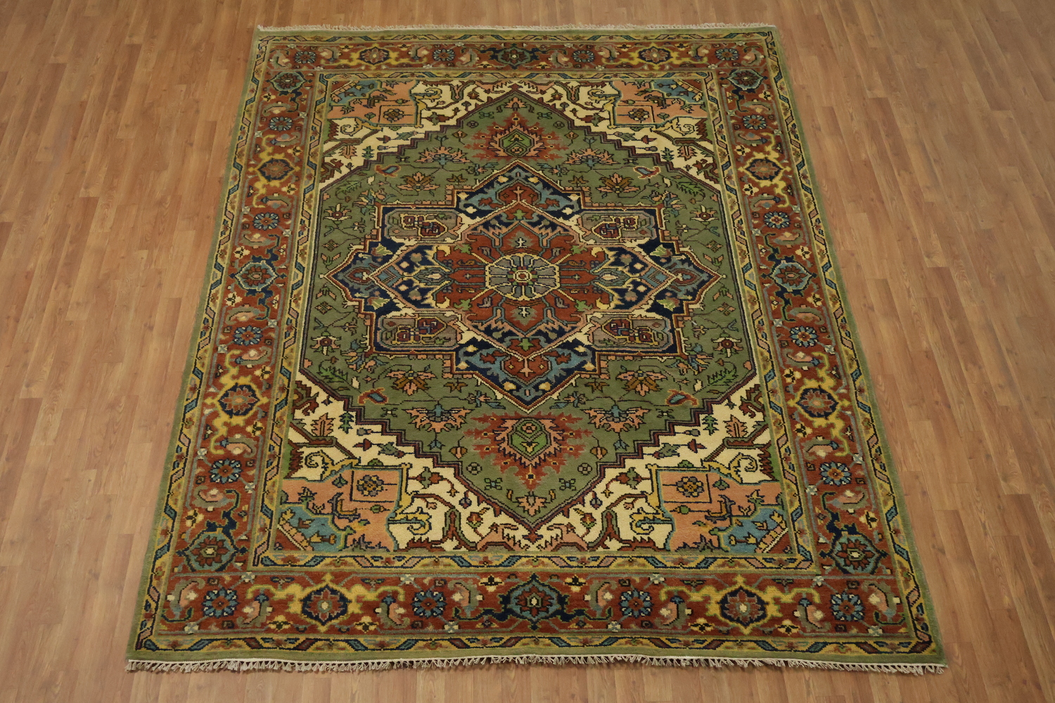 Traditional Green Heriz Serapi Oriental Area Rug 8x10 ft