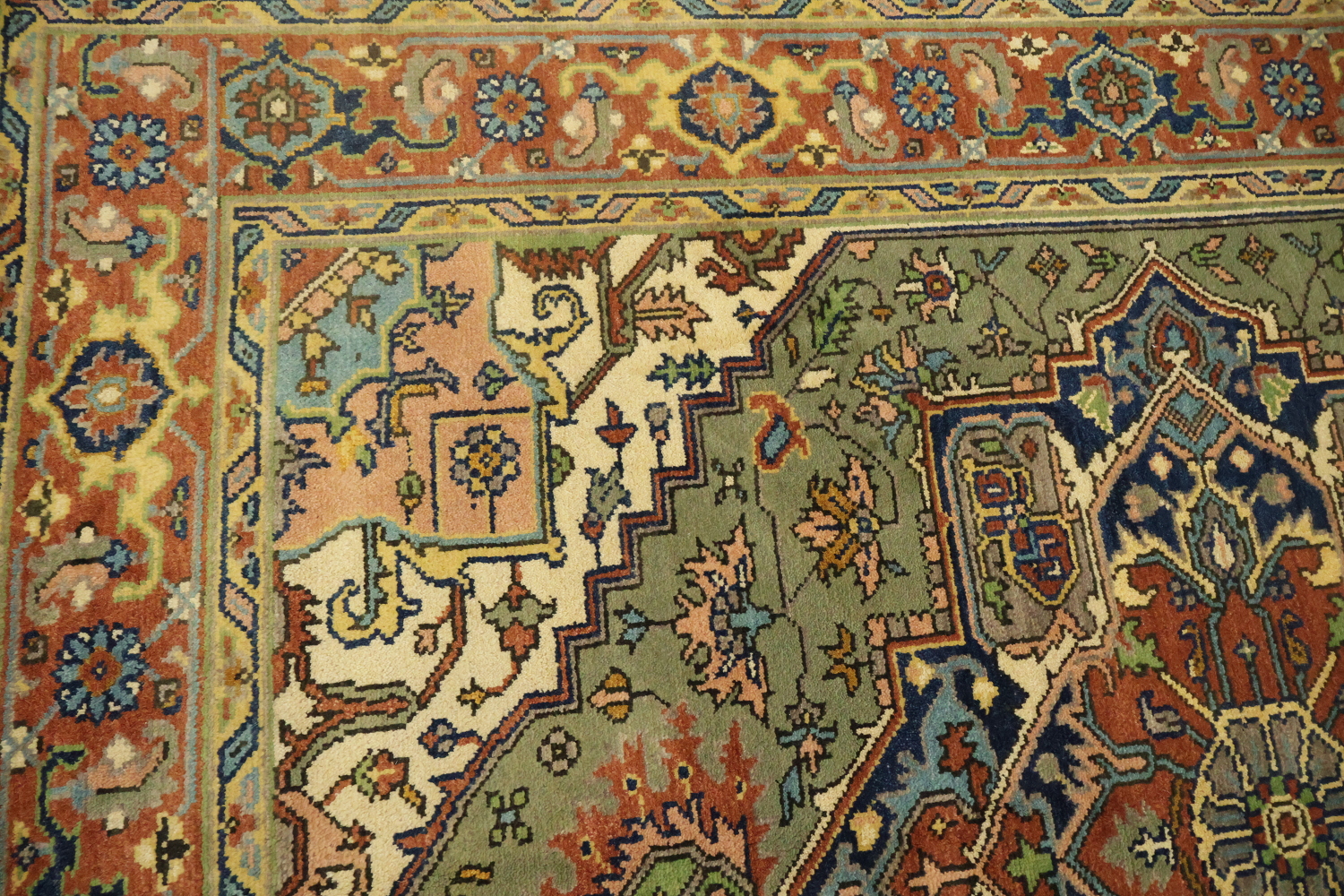 Traditional Green Heriz Serapi Oriental Area Rug 8x10 ft