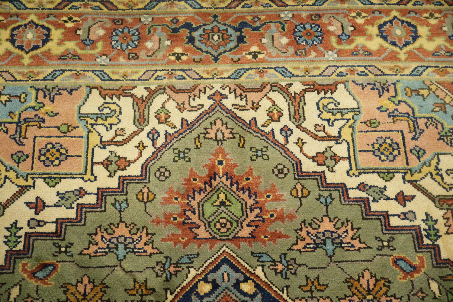 Traditional Green Heriz Serapi Oriental Area Rug 8x10 ft