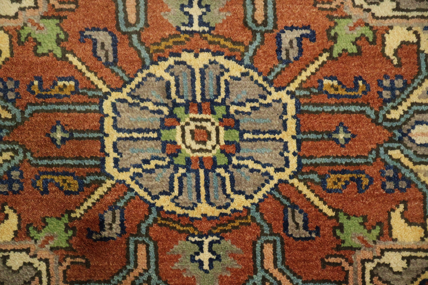 Traditional Green Heriz Serapi Oriental Area Rug 8x10 ft