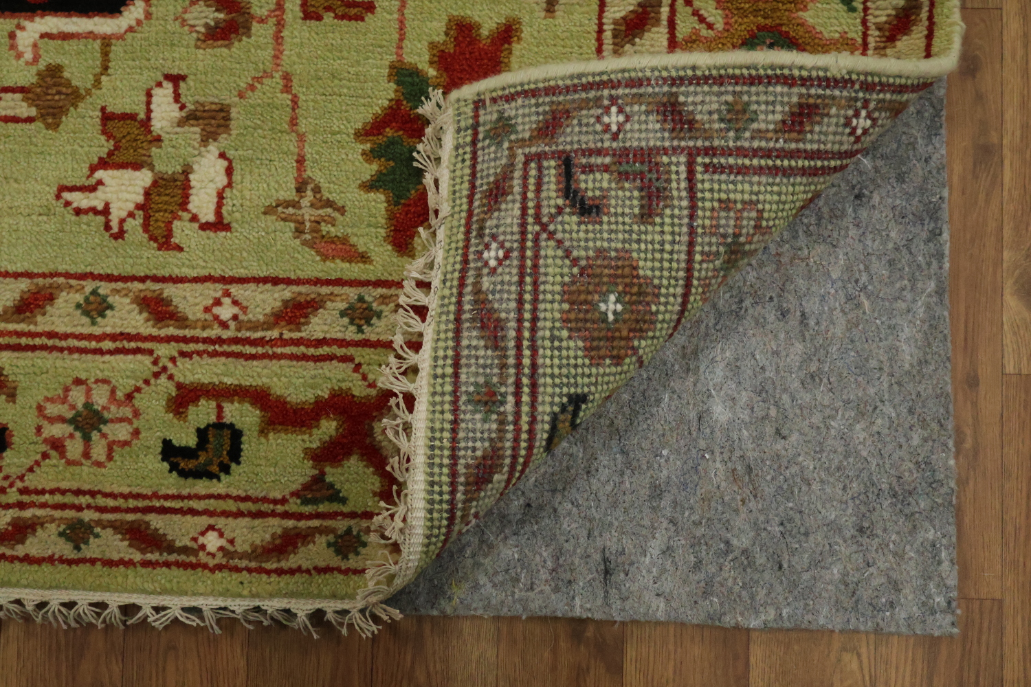 Green All-Over Ziegler Hand-Knotted Wool Area Rug 5'x8'