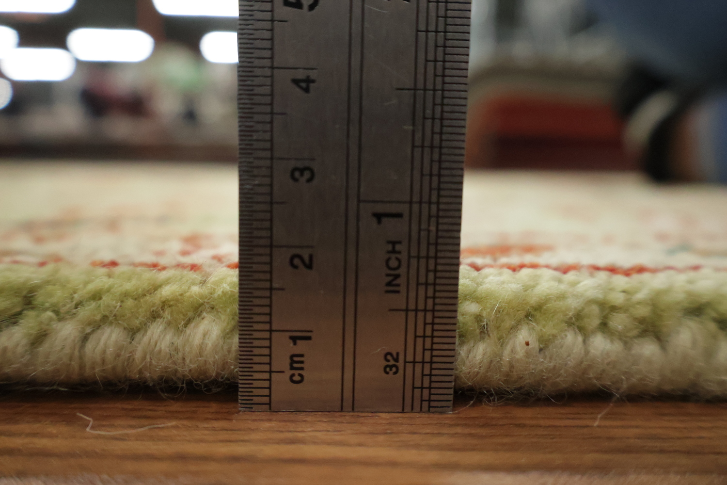 Green All-Over Ziegler Hand-Knotted Wool Area Rug 5'x8'
