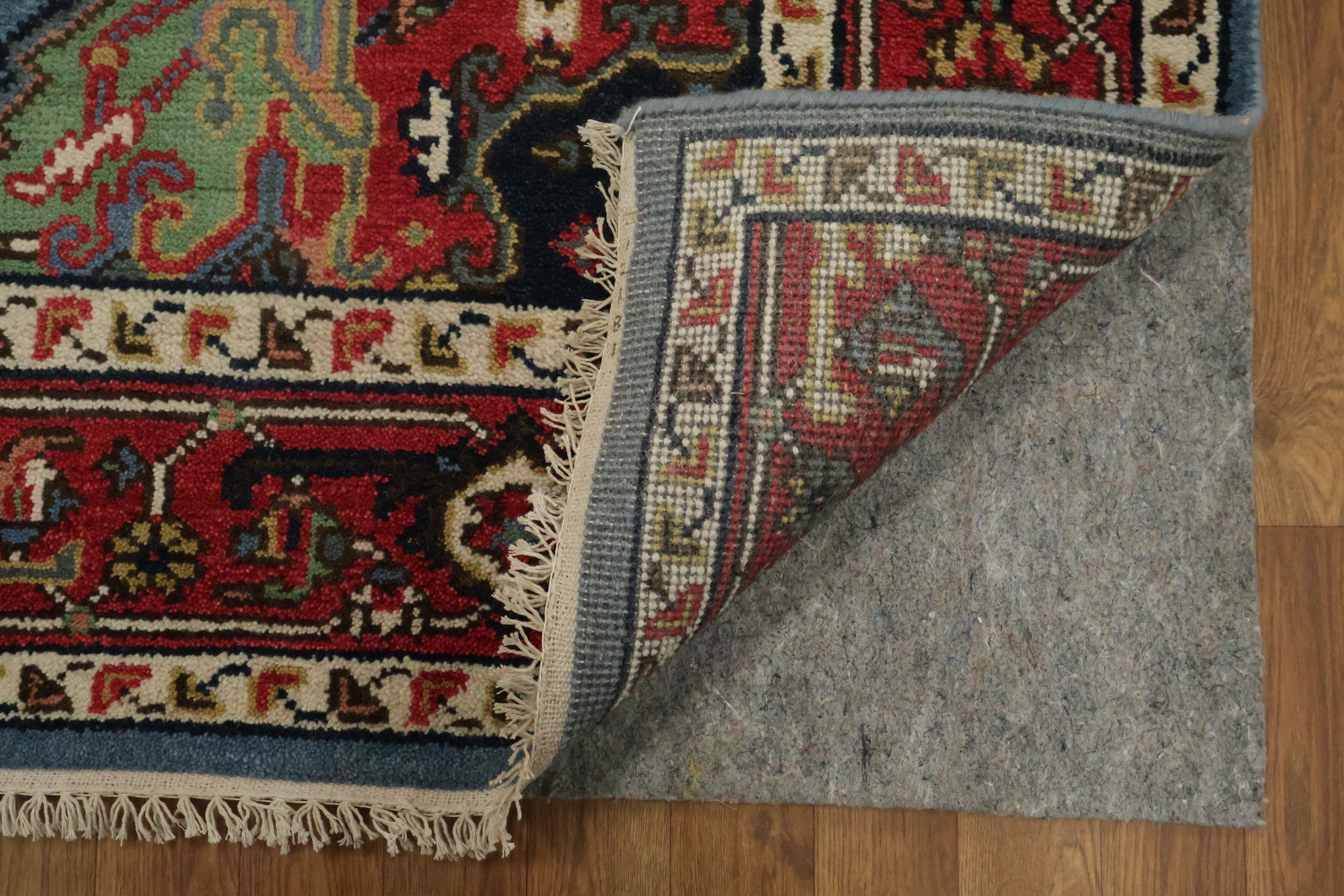 Traditional Light Blue and Pink Hand-Knotted Wool Rug 6'x9'
