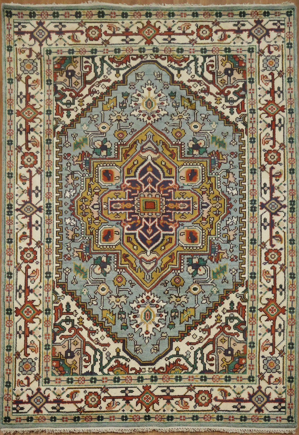 Light Blue Heriz Serapi Oriental Area Rug 6x9 ft