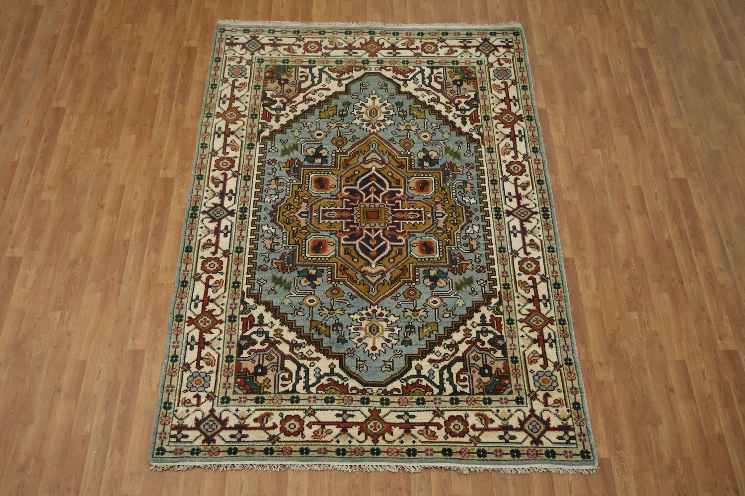 Light Blue Heriz Serapi Oriental Area Rug 6x9 ft