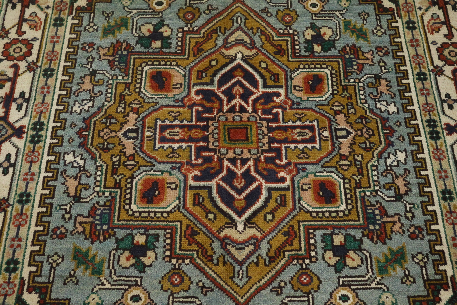 Light Blue Heriz Serapi Oriental Area Rug 6x9 ft