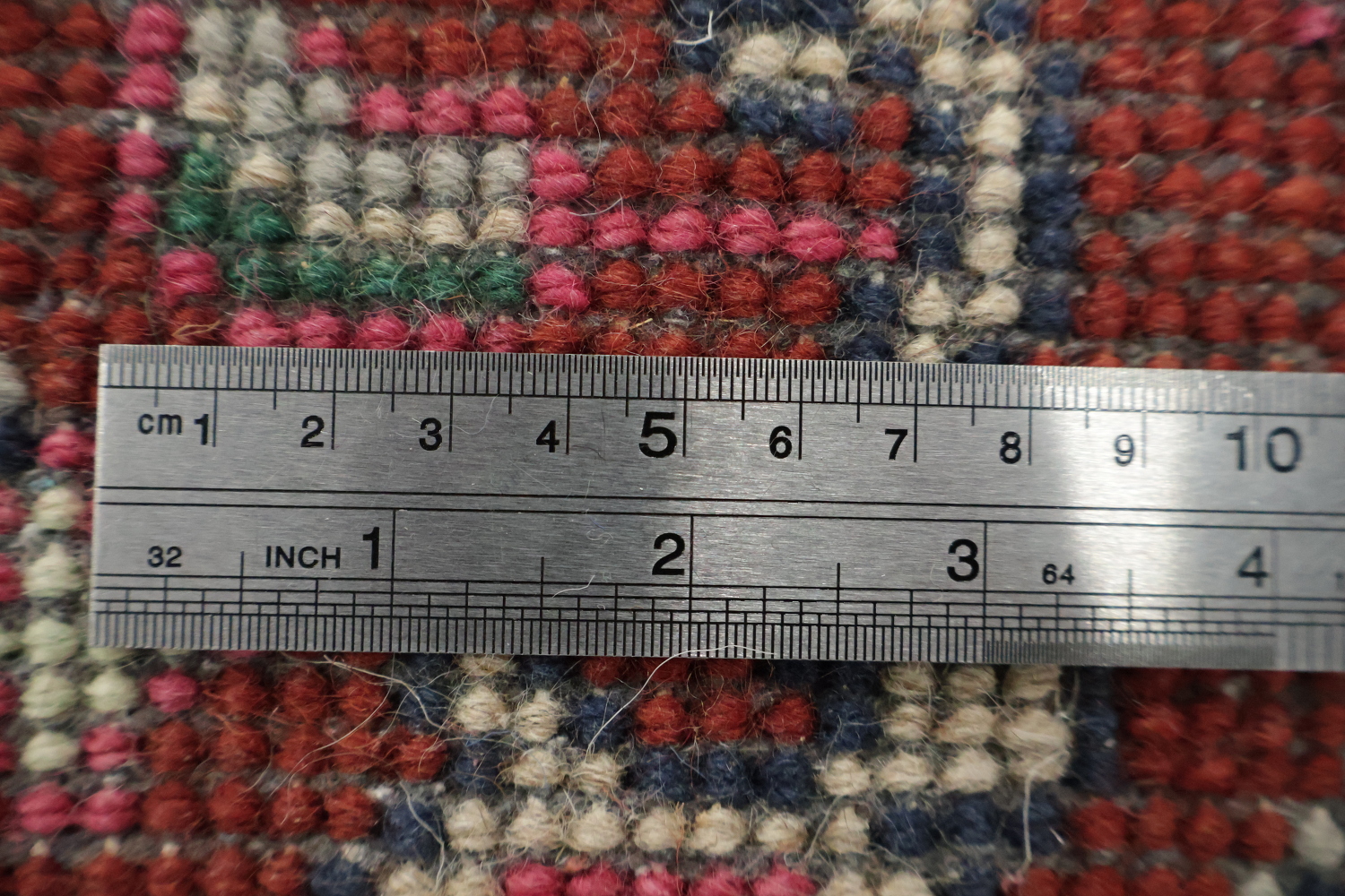 Bold Red and Navy Heriz Serapi Wool Area Rug 5x7