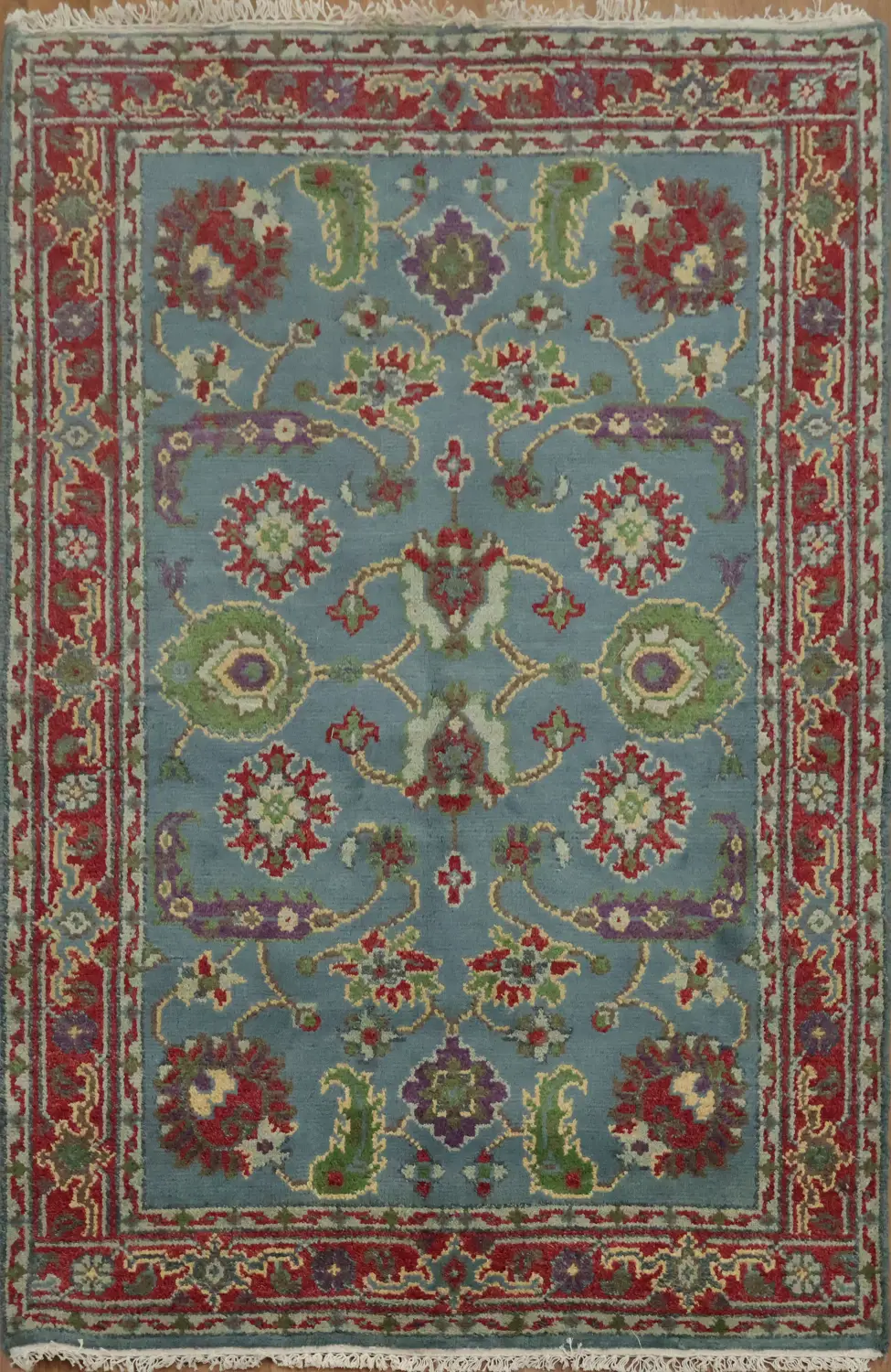 Luxurious Handcrafted Blue Oriental Rug 4x6