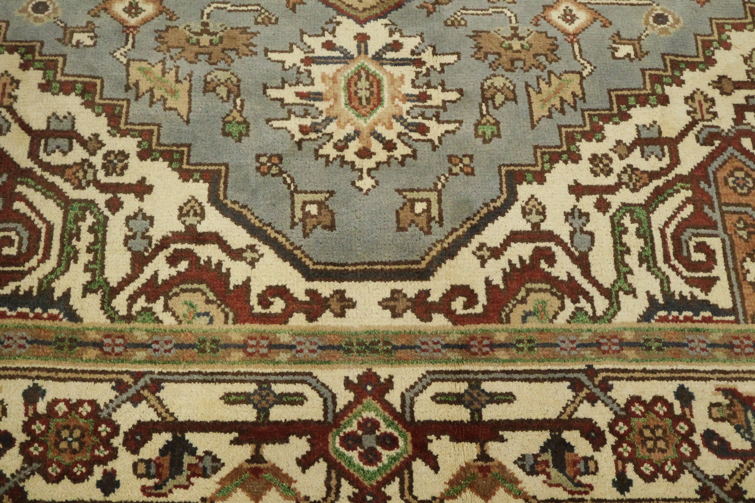 8'x10' Light Blue Heriz-Serapi Traditional Rug with Geometric Patterns