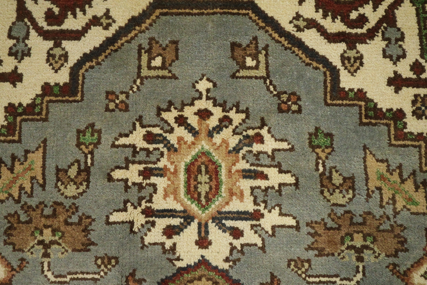 8'x10' Light Blue Heriz-Serapi Traditional Rug with Geometric Patterns