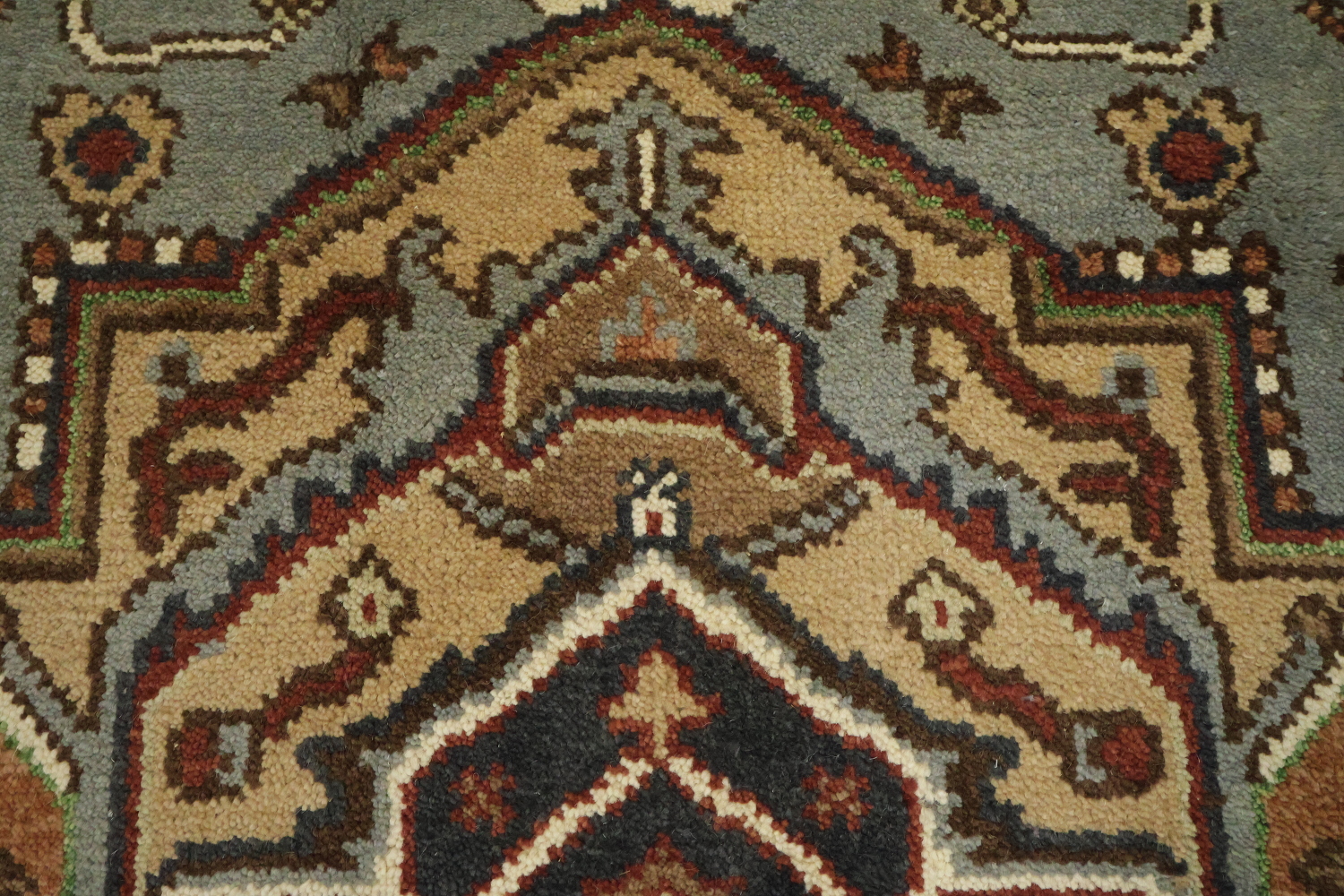 8'x10' Light Blue Heriz-Serapi Traditional Rug with Geometric Patterns