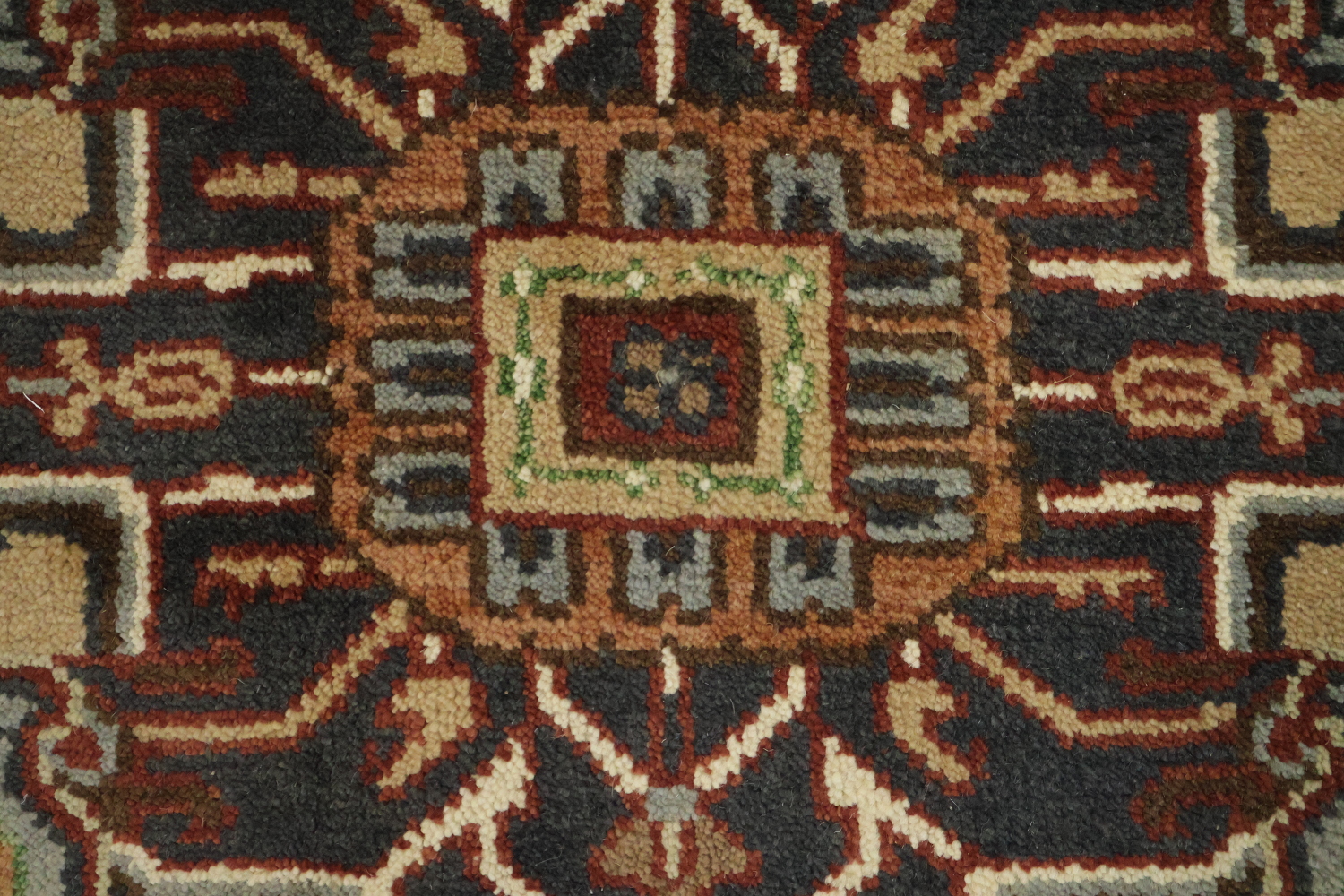 8'x10' Light Blue Heriz-Serapi Traditional Rug with Geometric Patterns