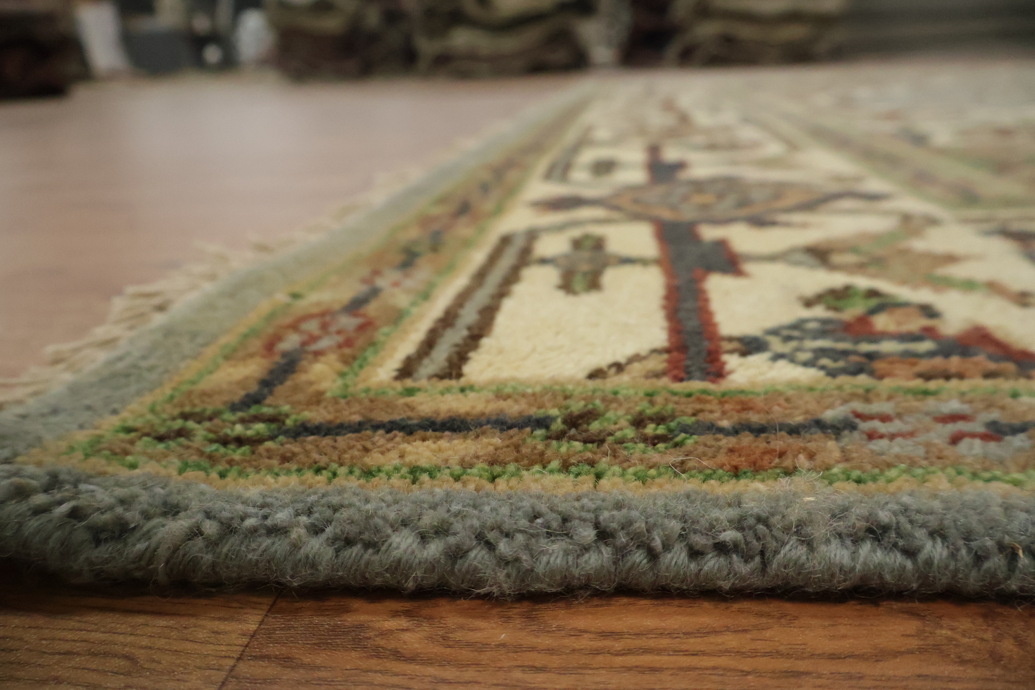 8'x10' Light Blue Heriz-Serapi Traditional Rug with Geometric Patterns