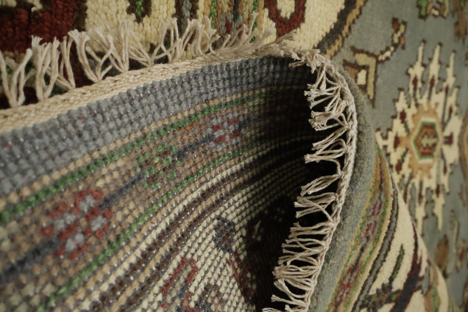 8'x10' Light Blue Heriz-Serapi Traditional Rug with Geometric Patterns