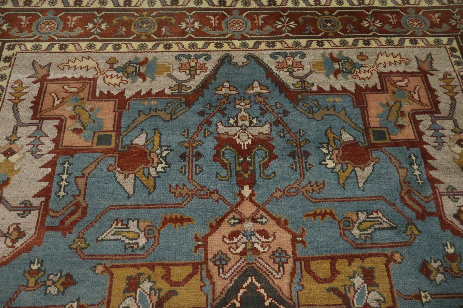 8'x10' Light Blue Heriz-Serapi Traditional Living Room Rug Wool