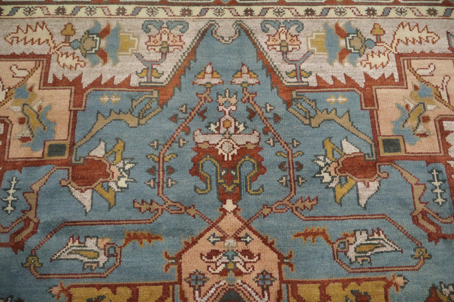 8'x10' Light Blue Heriz-Serapi Traditional Living Room Rug Wool