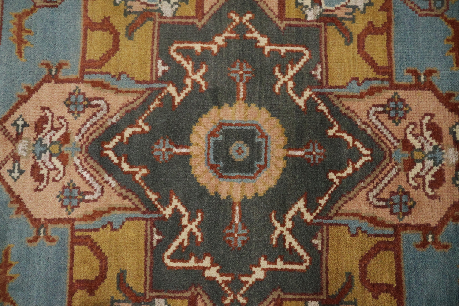 8'x10' Light Blue Heriz-Serapi Traditional Living Room Rug Wool