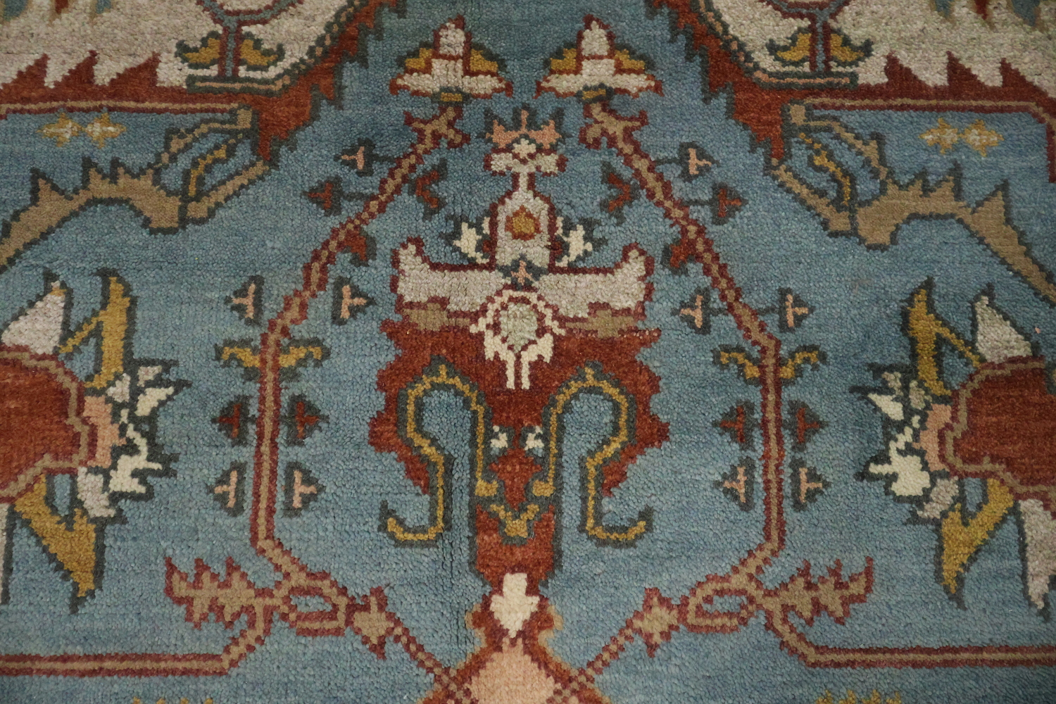 8'x10' Light Blue Heriz-Serapi Traditional Living Room Rug Wool