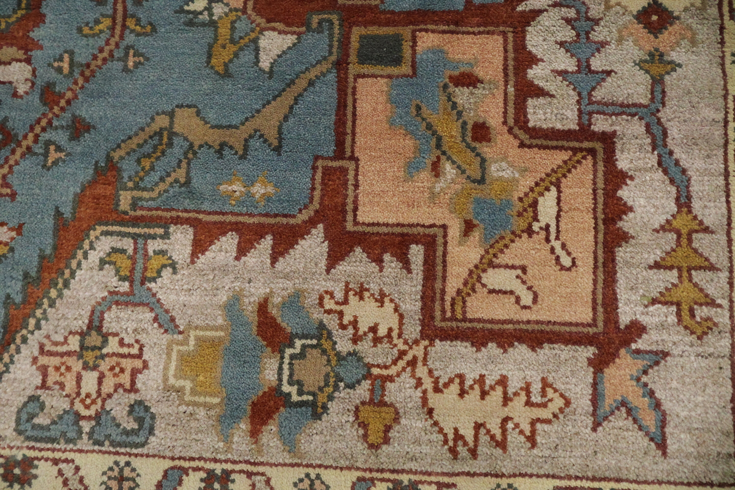 8'x10' Light Blue Heriz-Serapi Traditional Living Room Rug Wool