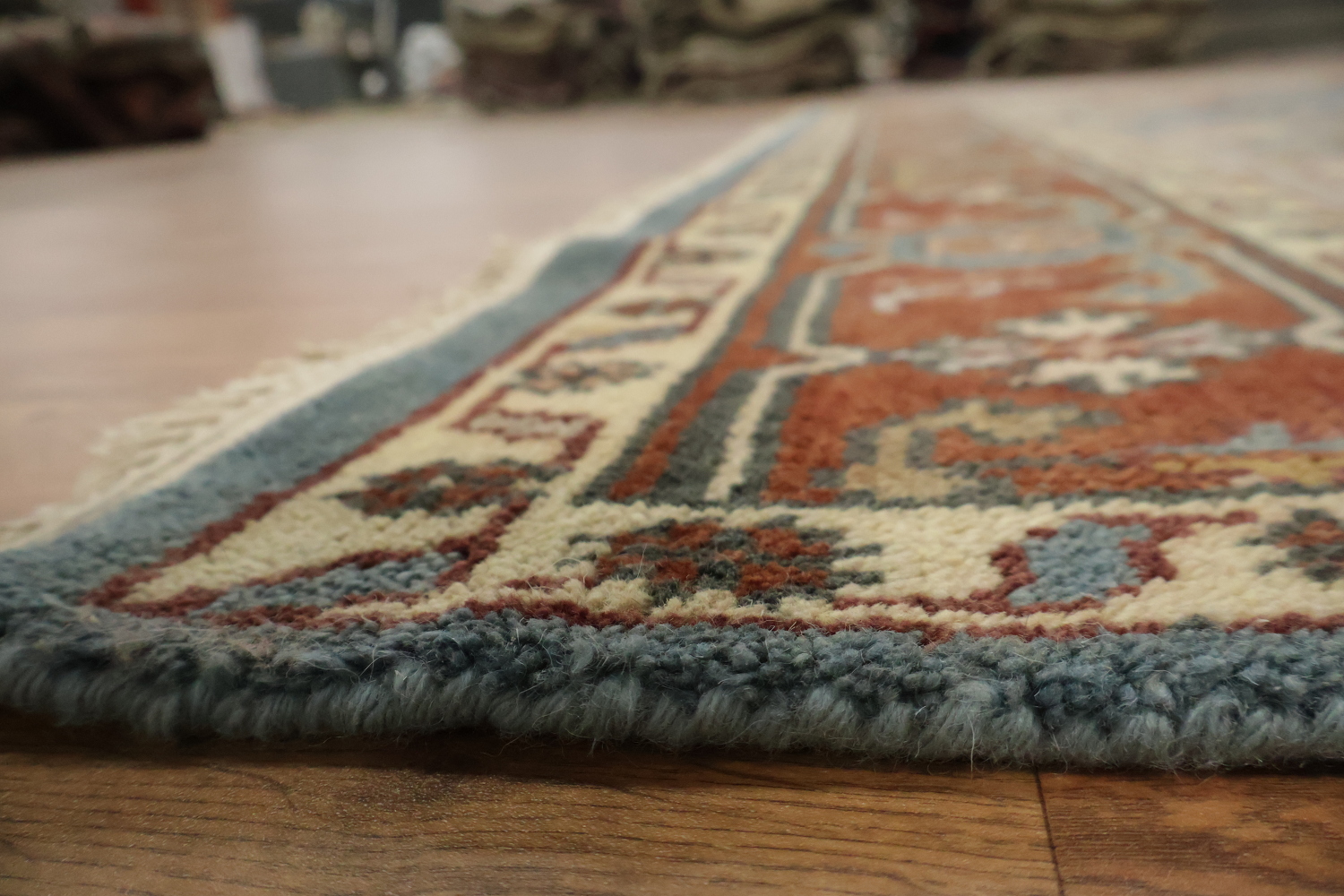 8'x10' Light Blue Heriz-Serapi Traditional Living Room Rug Wool