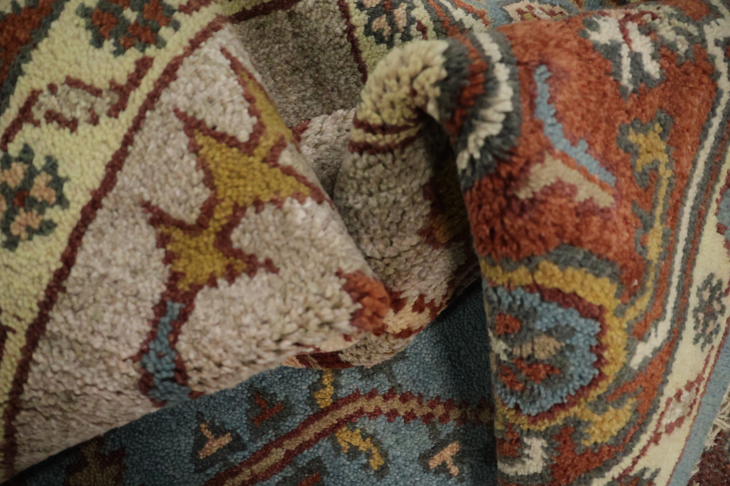 8'x10' Light Blue Heriz-Serapi Traditional Living Room Rug Wool