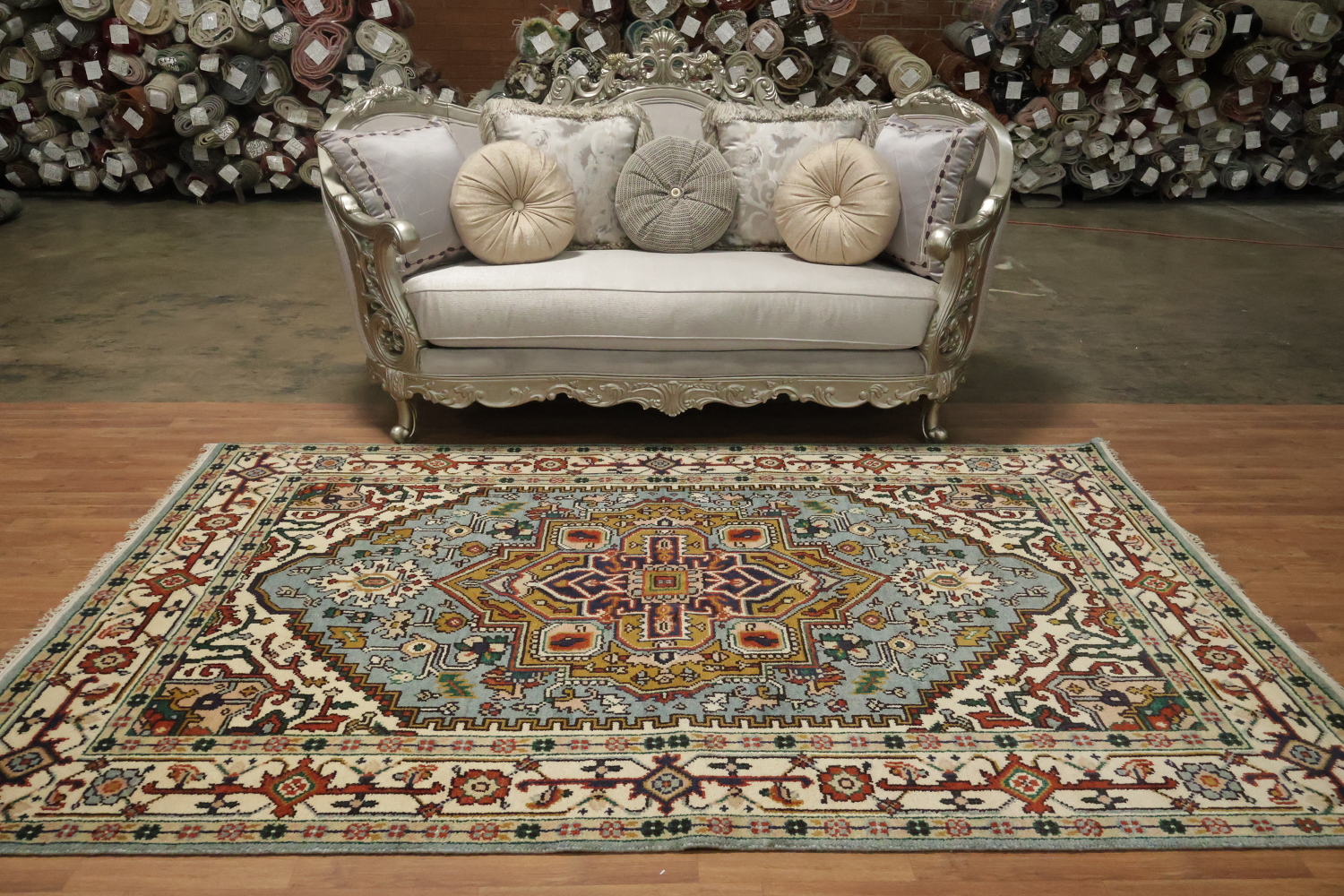 Luxurious Traditional Persian Style Rug Hand-Knotted Wool 6'x9'