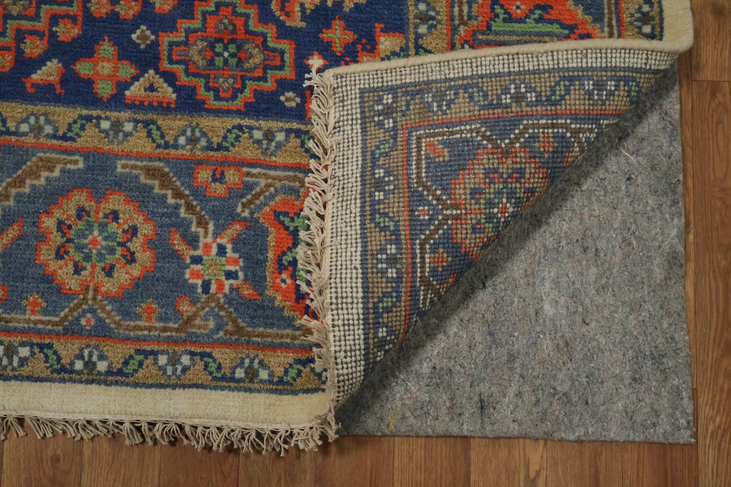 Vibrant Geometric Pattern Orange and Green Viss Area Rug 6x9 ft