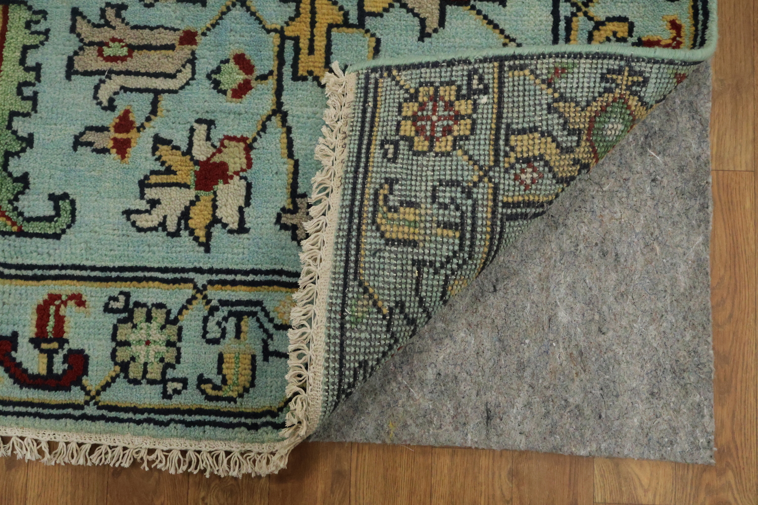 6' x 9' Aqua Blue Ziegler Hand-Knotted Indian Wool Rug