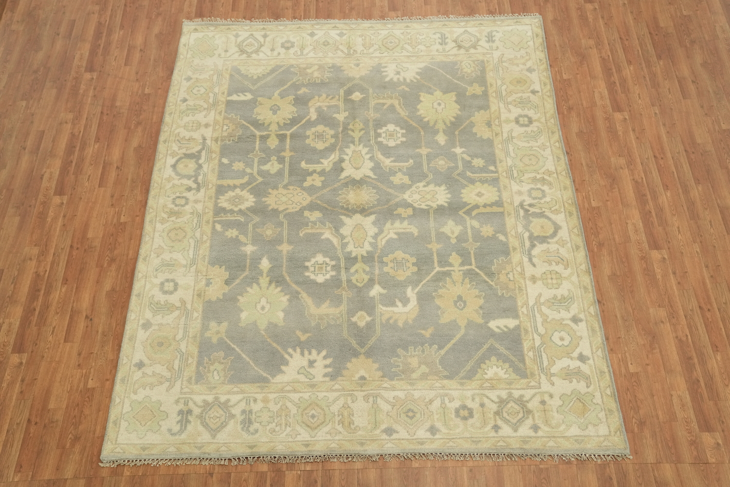 Oushak Indian Beige and Gray Rug with Timeless Design 8x10