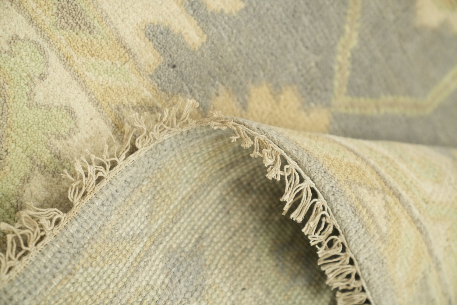 Oushak Indian Beige and Gray Rug with Timeless Design 8x10