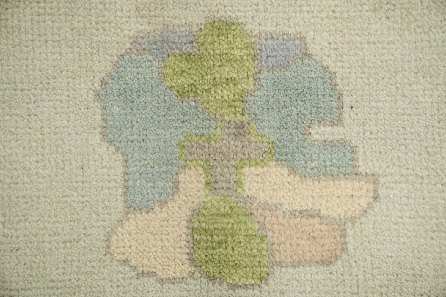 Pale Green Oushak Hand-Knotted Wool Rug Featuring Earthy Pastel Colors 8x10