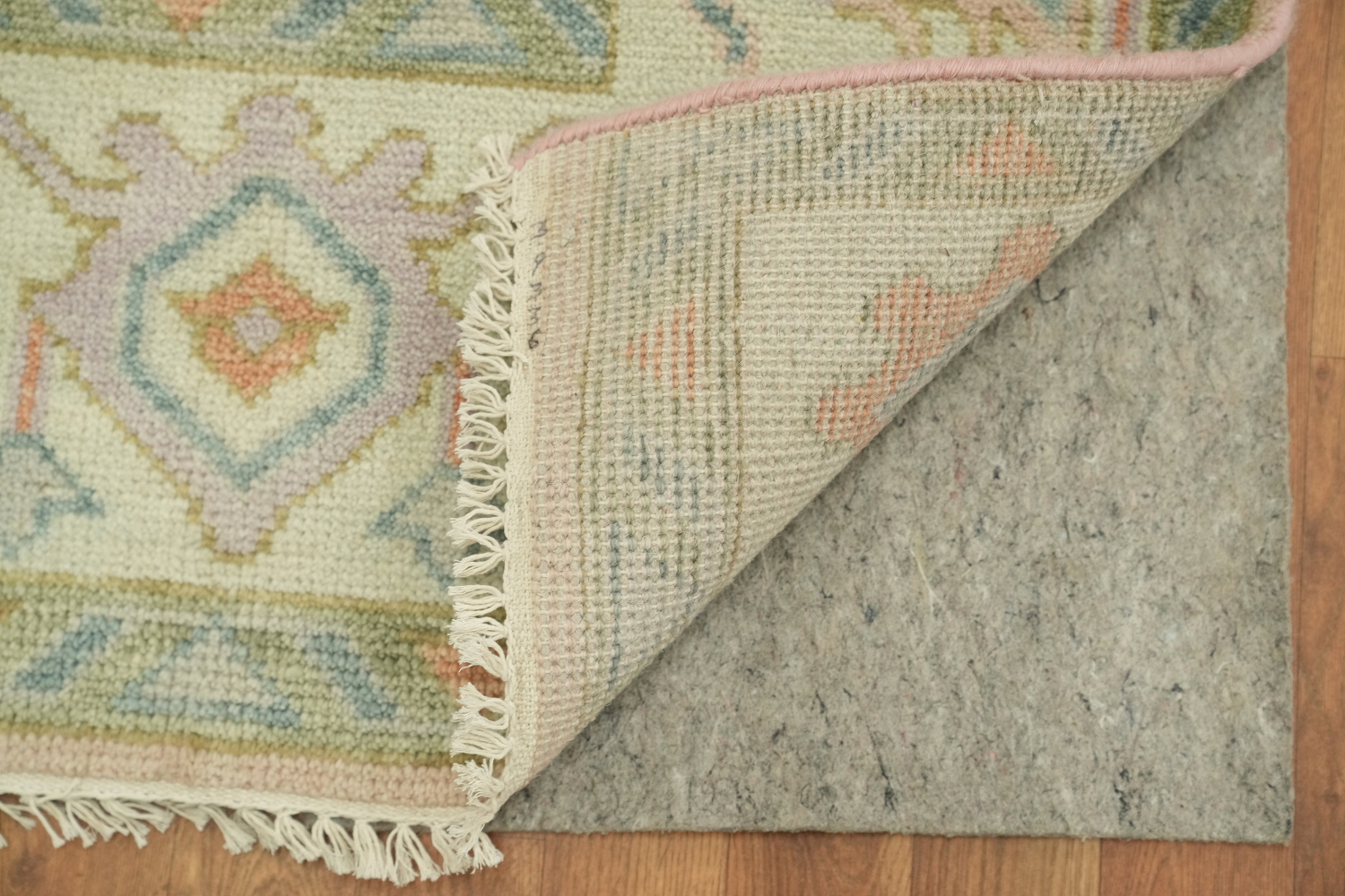 Light Pink Traditional Floral Oushak Area Rug 8'x10'