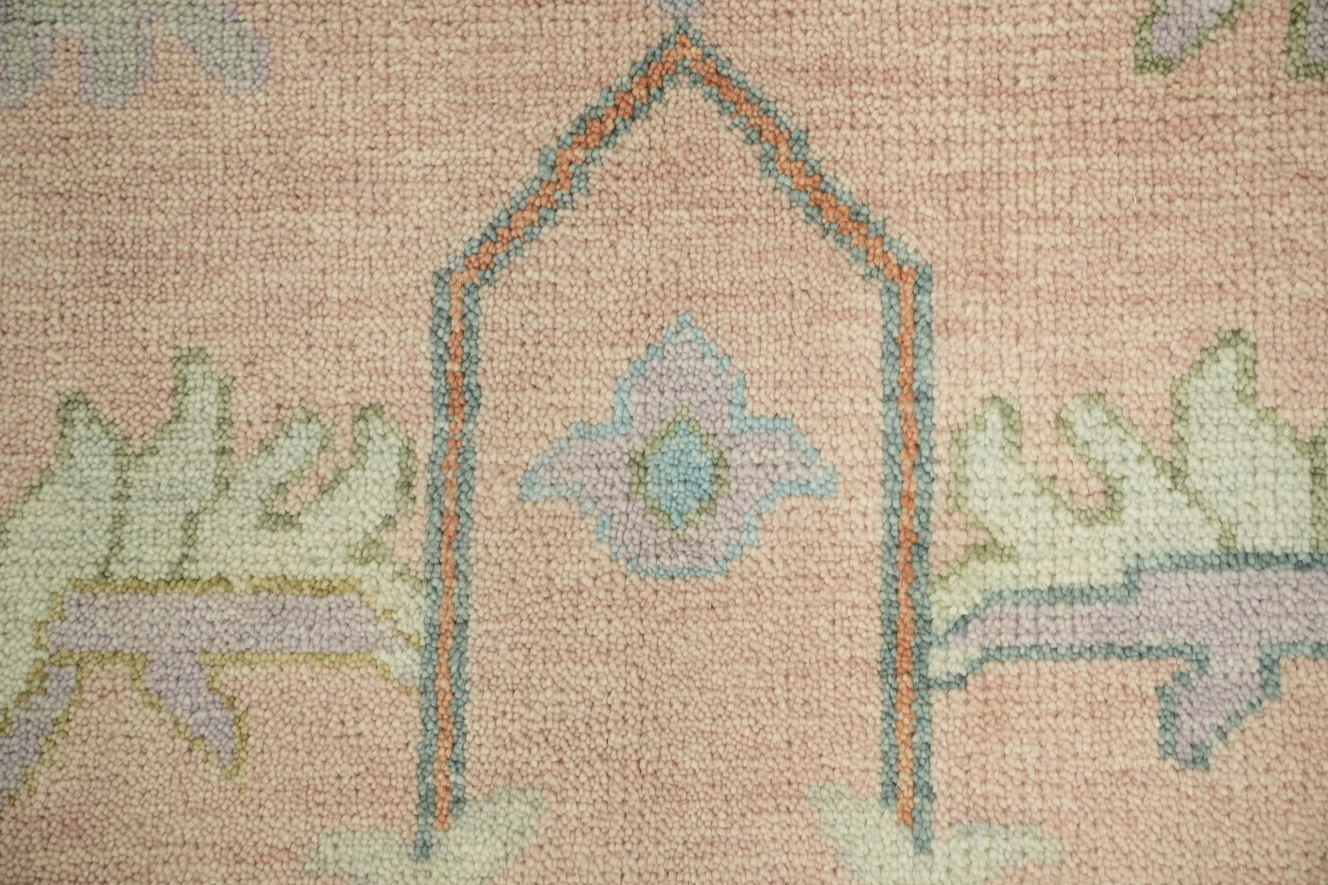 Light Pink Traditional Floral Oushak Area Rug 8'x10'