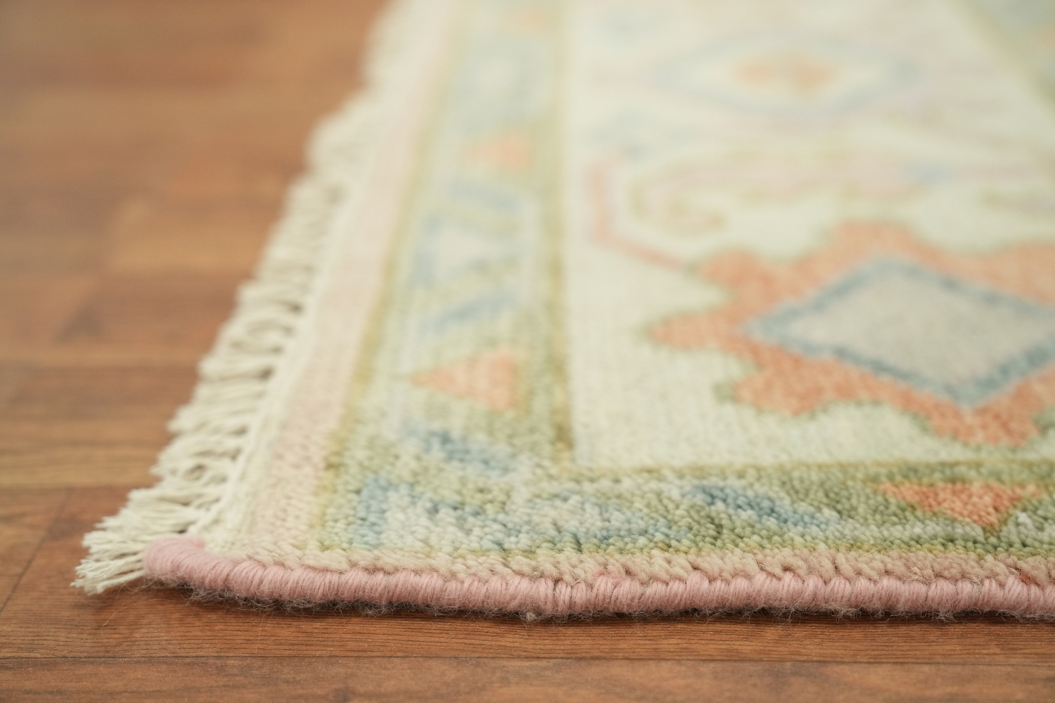 Light Pink Traditional Floral Oushak Area Rug 8'x10'