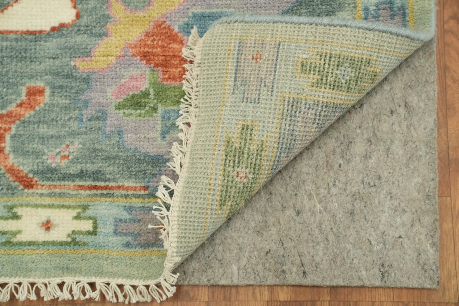 Tranquil Pastel Rug with Intricate Ornamental Design 9'x12'