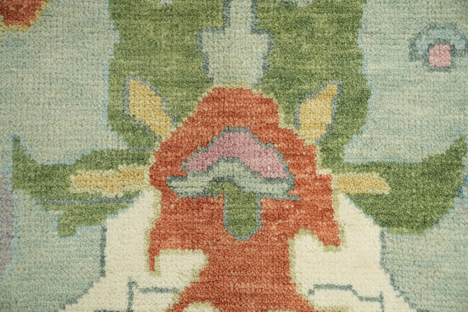 Tranquil Pastel Rug with Intricate Ornamental Design 9'x12'