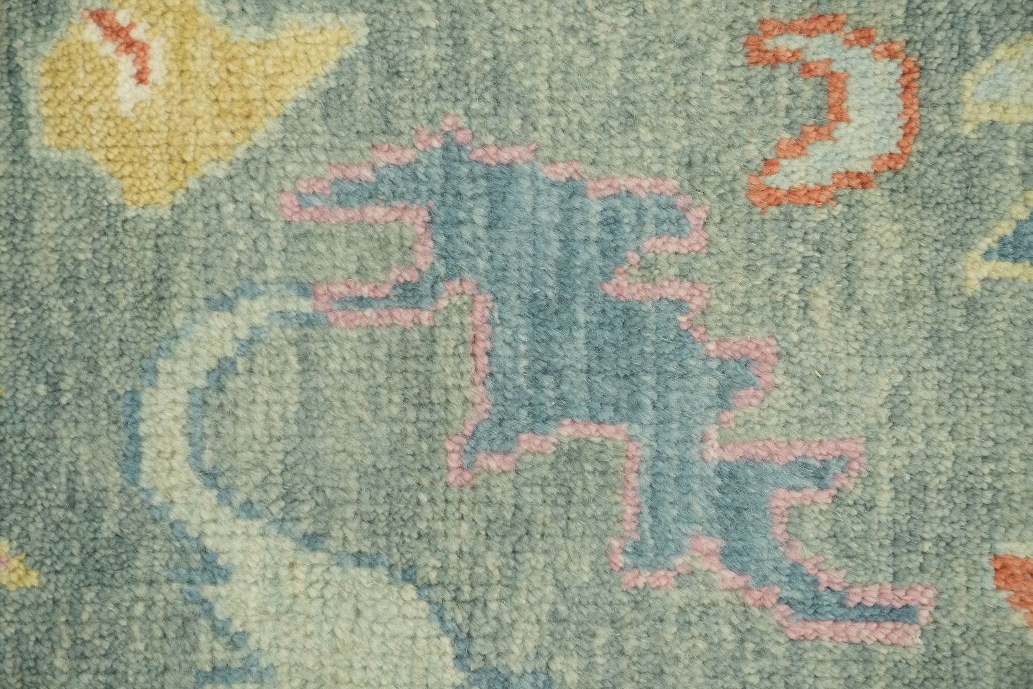 Tranquil Pastel Rug with Intricate Ornamental Design 9'x12'