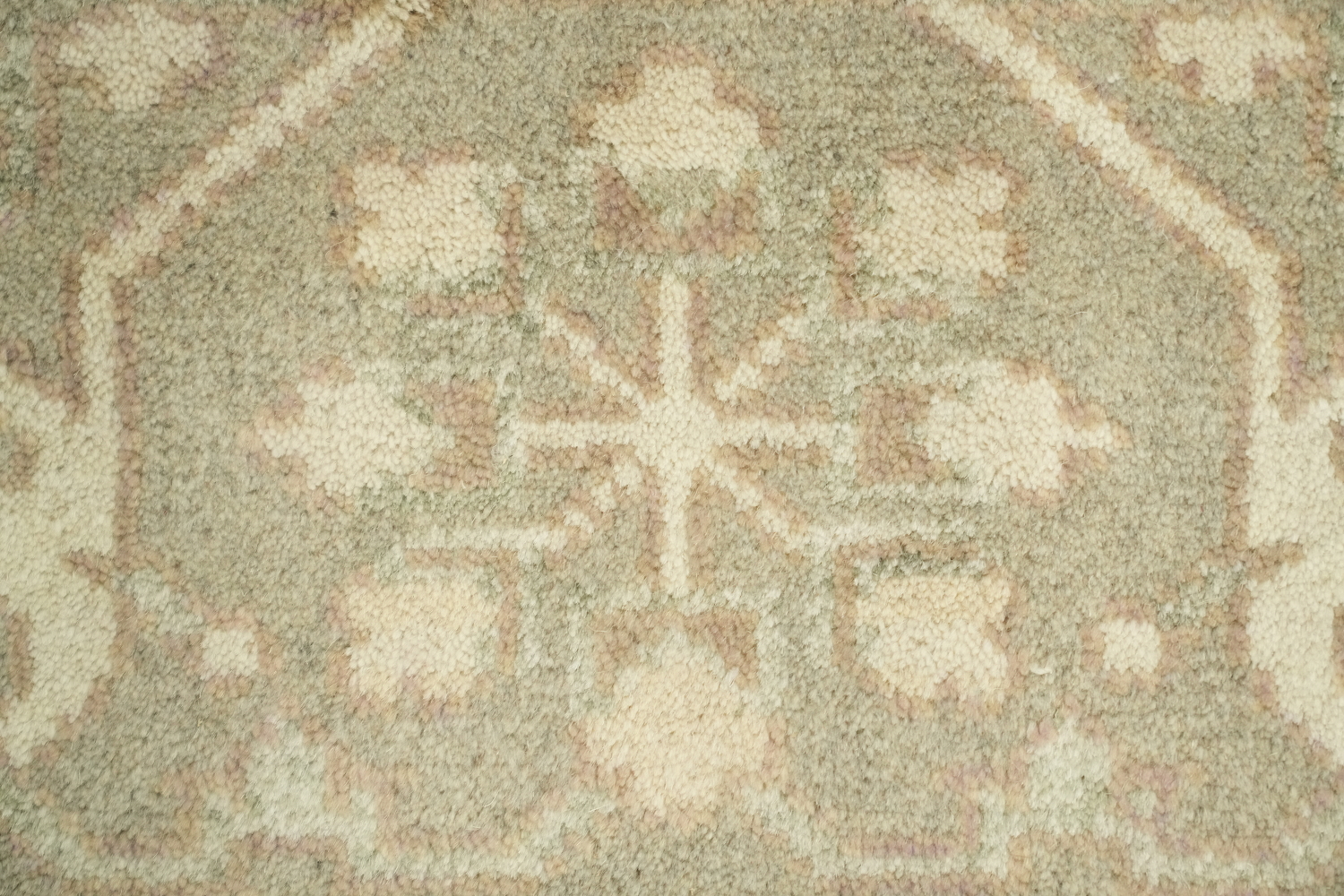 Classic Beige Toned Oushak Indian Wool Rug 8x10